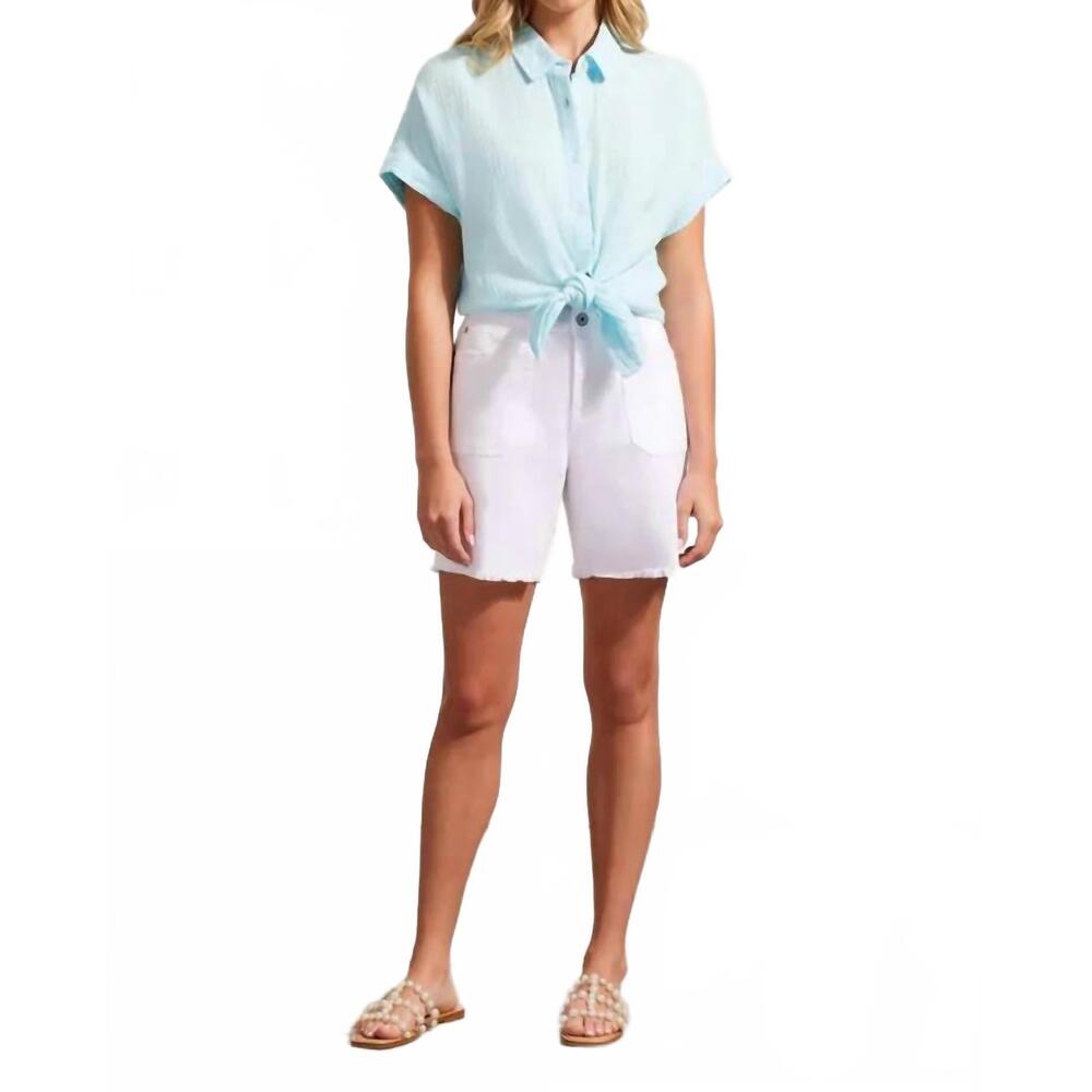 NEW TRIBAL audrey fit five pocket relaxed shorts in white